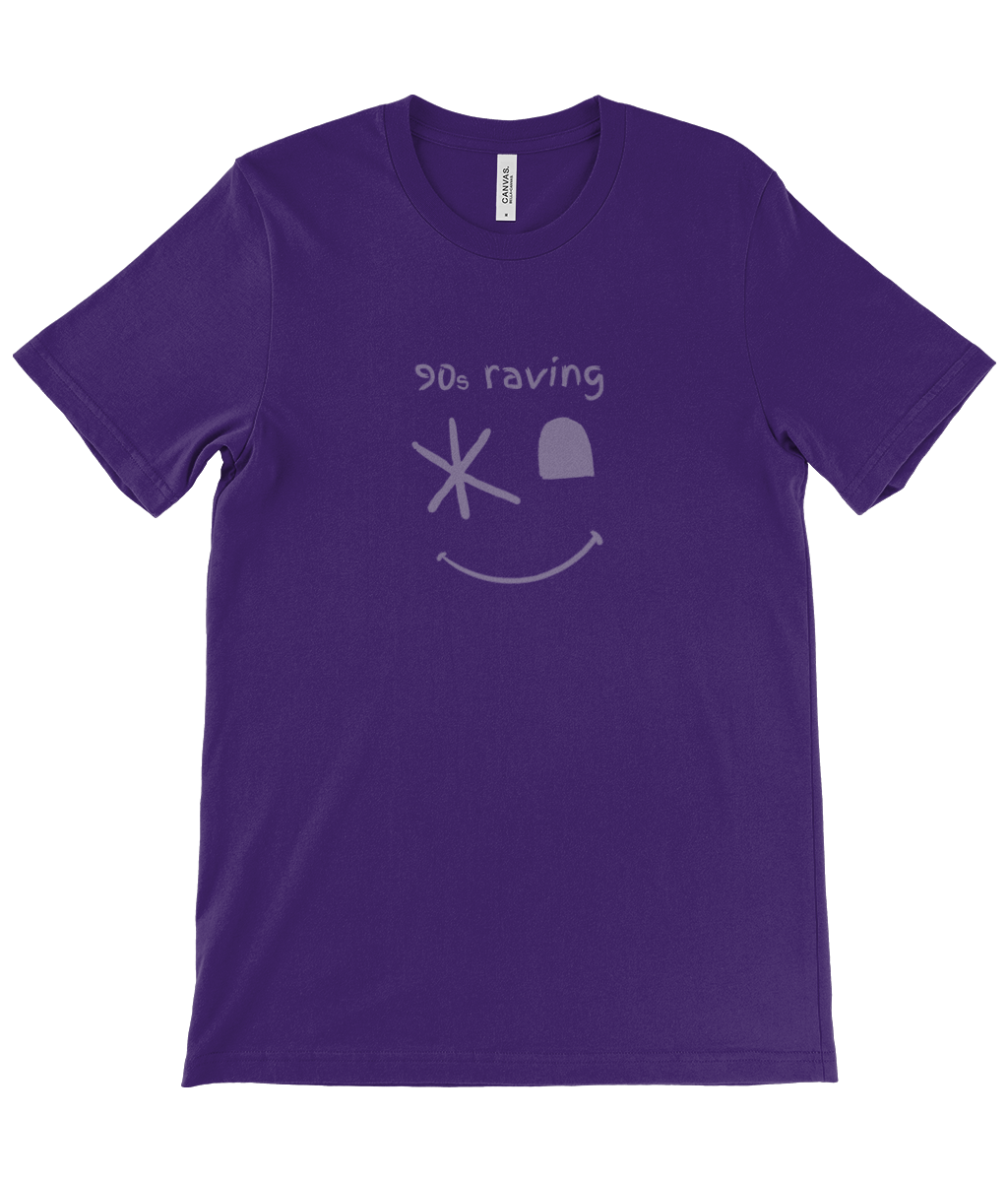 90s Raving Smiley Wink Dark! Unisex Crew Neck T-Shirt