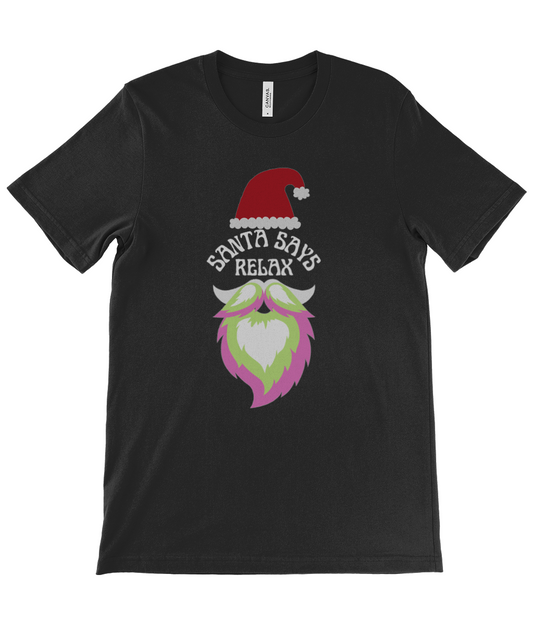 80s Santa Says Relax - Unisex Crew Neck T-Shirt