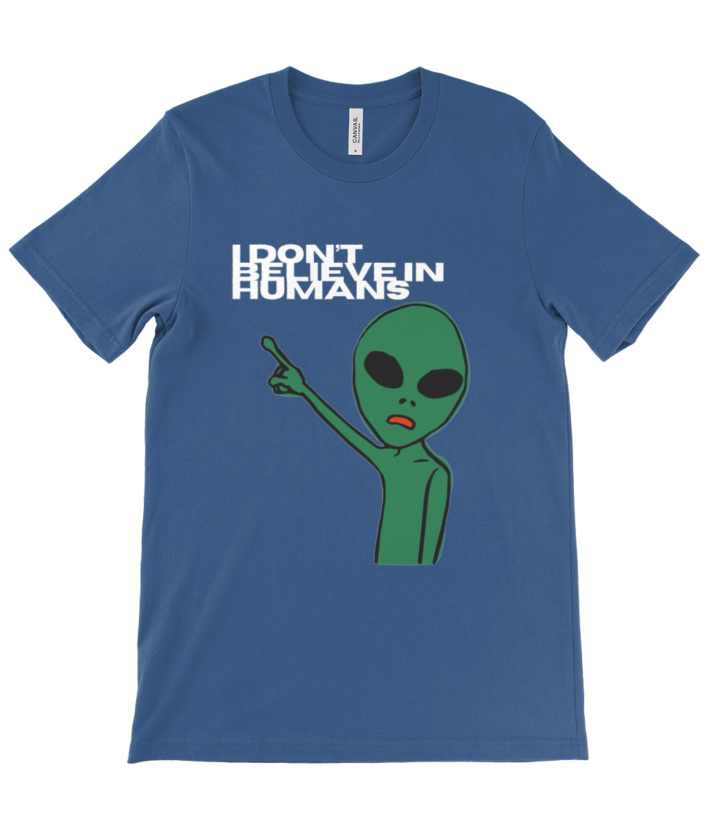 90s Don't believe in humans (Green Alien) - Unisex Crew Neck T-Shirt