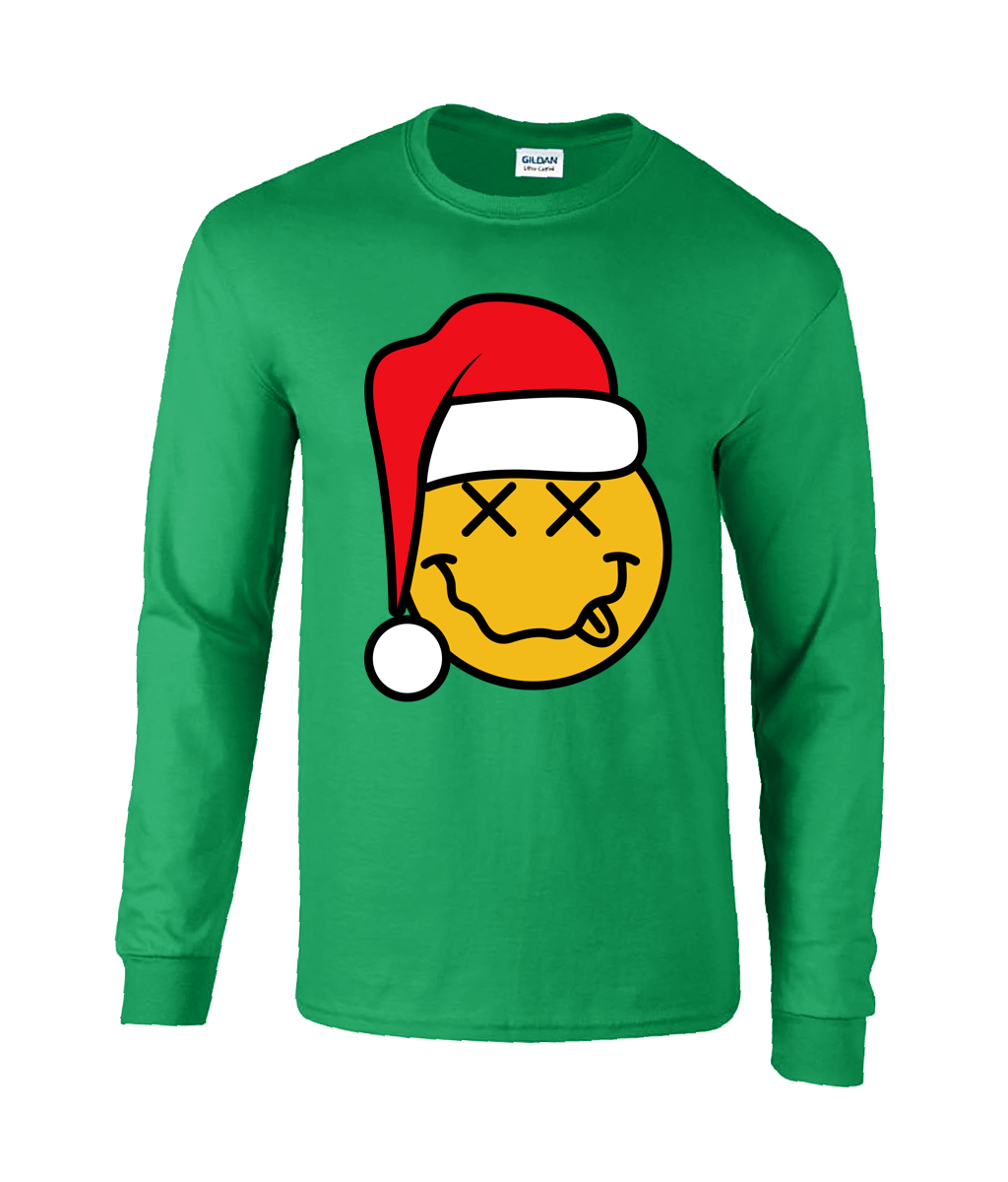 90s Smiley Santa -  Long Sleeve T-Shirt