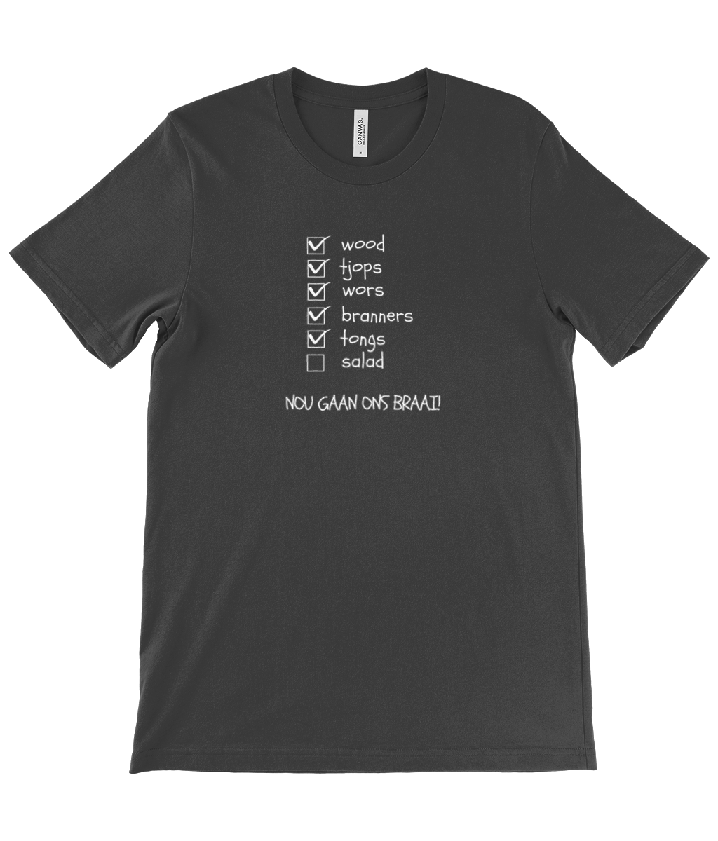 Nou gaan on Braai! Unisex Crew Neck T-Shirt