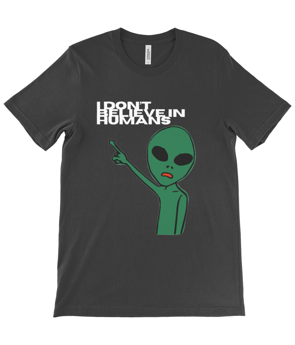 90s Don't believe in humans (Green Alien) - Unisex Crew Neck T-Shirt